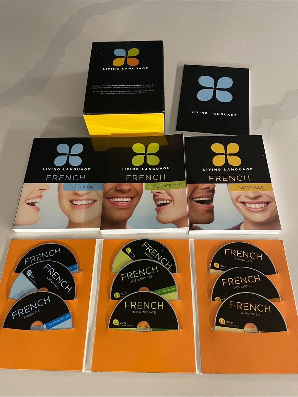 Living Language French Complete Set - 3 workbooks and 9 CD’s